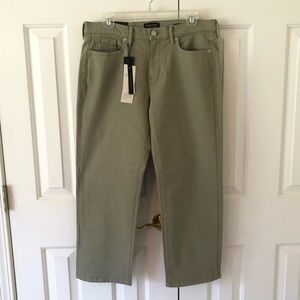 NWT BANANA REPUBLIC | Girlfriend Fit Crop Denim Jeans Pants Moss Army Green
